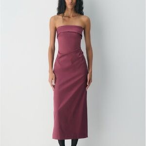 Aritzia (Dark Olive) Ten Exclusive Collection Satin Long Dress